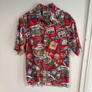 Anaheim Angels 2002 World Series Champions Reyn Spooner Hawaiian Shirt Men XL